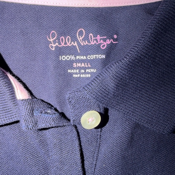 New w/ tags Lilly Pulitzer Navy Button Down Shirt - Picture 5 of 5